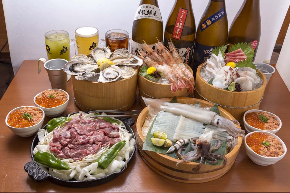 【Cコース】大将一押し 生たこ昆布出汁しゃぶしゃぶや泳ぎ魚の活造りも楽しめる!